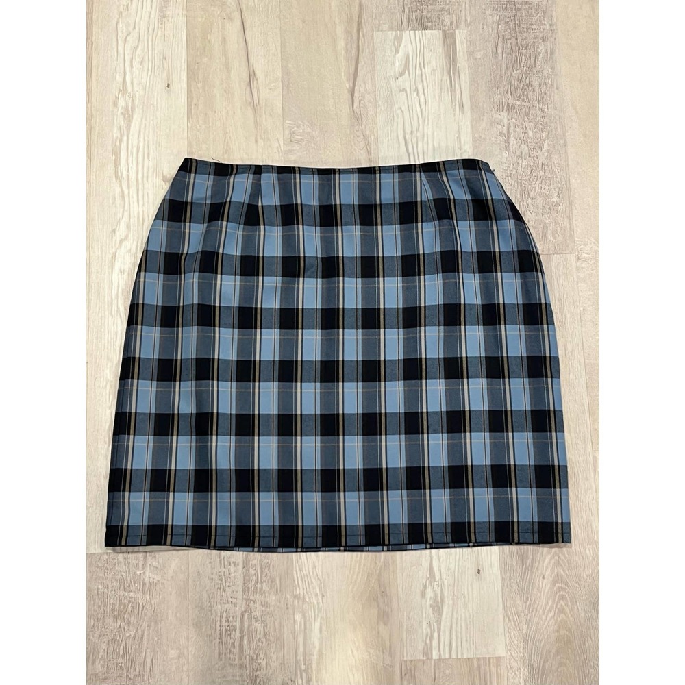Style & Co Blue Plaid Lightweight Short Skirt 18W